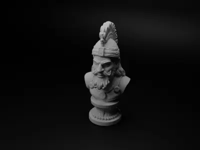 Mayan Warrior Bust Chess 3D print model shop