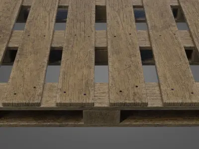 Old Wooden Pallet Low-poly 3D model