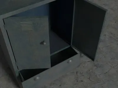 painted metal cabinet Low-poly 3D model