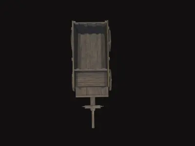 Medieval Carriage V02 Low-poly 3D model