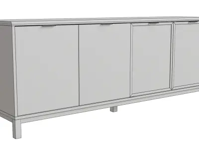 Dark Bronx Glass Lit Sideboard Low-poly 3D model
