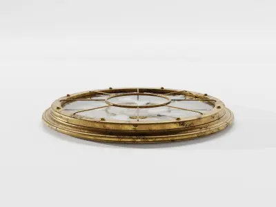 Ancient Golden Wall Clock 3D model
