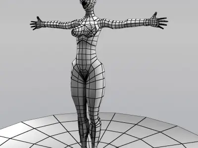 Semi Scifi Female - Low Poly Low-poly 3D model