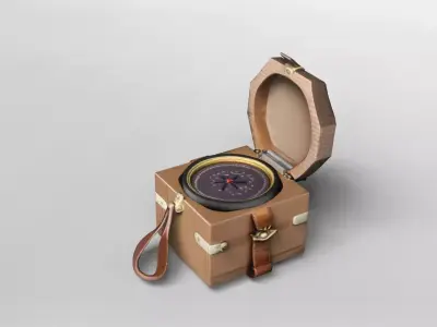Vintage Wooden Portable Gramophone 3D Model 3D model