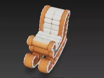 Sugar Rush Gingerbread Sleigh 3D Model Low-poly 3D model