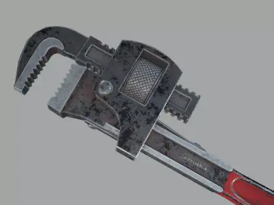 Pipe Wrench Low-poly 3D model shop