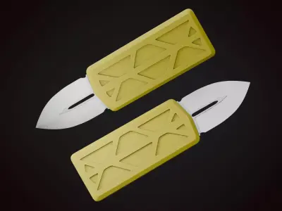 Knife 2 D Low-poly 3D model