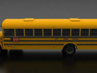 B-Series B-800 School Bus 1995 Low-poly 3D model