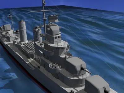 Gleaves Class Destroyer USS Maddox DD622 3D model