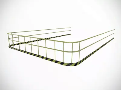 Metal Safety Barricades Crowd control barriers Low-poly 3D model