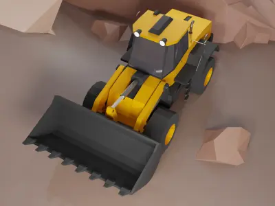 Wheel Loader Heavy Vehicle Low-poly 3D model