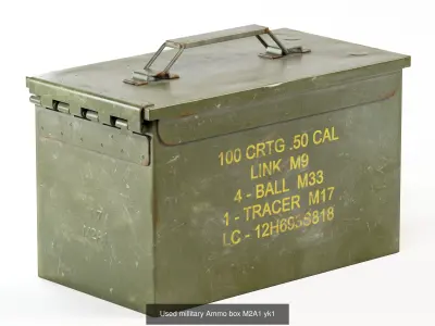 Set of 4 millitary ammo boxes yk1 3D Model Pack