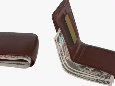 Japan 1000 Yen Wallet Money Purse 3D model