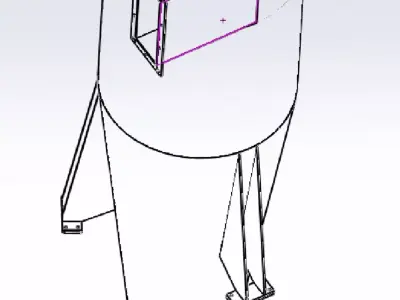 High-efficiency dust cyclone 3D model