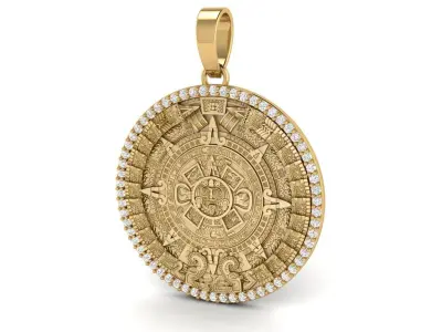 Mayan Calendar 1 and 25inch Diamond Pendant  3D print model