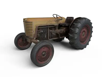 Farm Traktor Low-poly 3D model