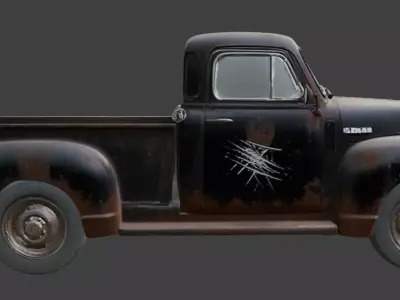 Vintage Rusty Pickup Truck 3D Model 3D model 37