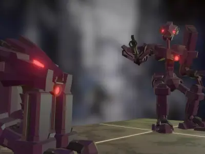 robot sentry Low-poly 3D model