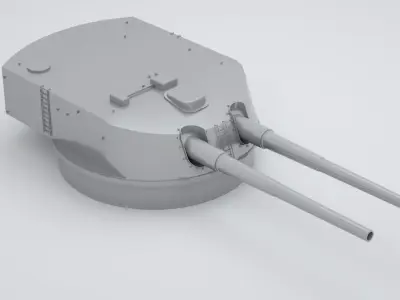 283mm - 11inch SK L - 50 Naval Gun  3D model