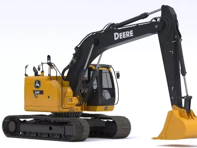 John Deere 245 P-Tier Mid-Size Excavator 3D model