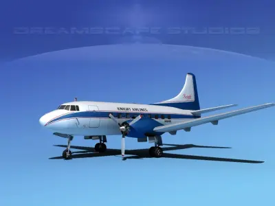 Martin 202 Knight Airlines 3D model