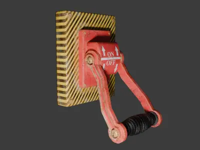 Red Lever - Switcher Low-poly 3D model