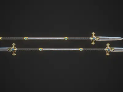 Spear and Glaive A6 Low-poly 3D model