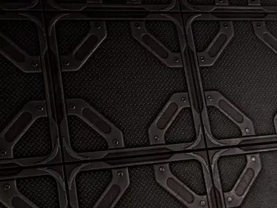 Sci-Fi Armor Diamond Plate Panel PBR SEAMLESS Texture