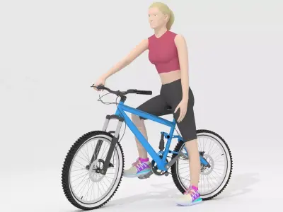 Sportive Biker 4K 3D model