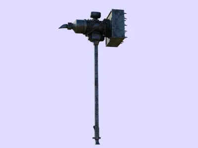 Battle Hammer Metal Version All PBR Textures Included Low-poly 3D model