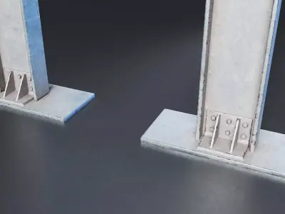 Steel Structural Beam Set - 1 Low-poly 3D model