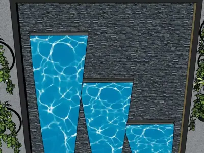 Water Feature Wall SketchUp Model 3D model