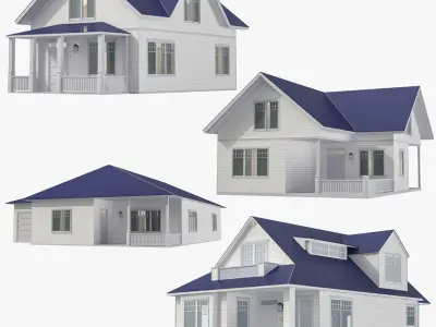 Family Houses Collection 01 3D model