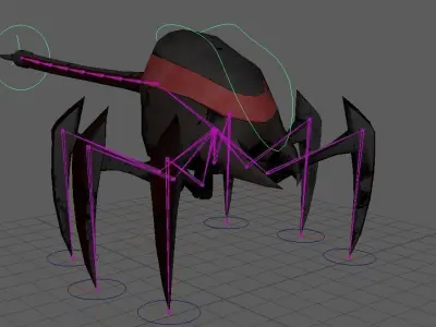 Spider Mecha Low-poly 3D model
