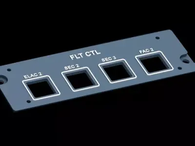 AIRBUS A320 OVERHEAD - FLTCTL RIGHT PANEL 3D print model