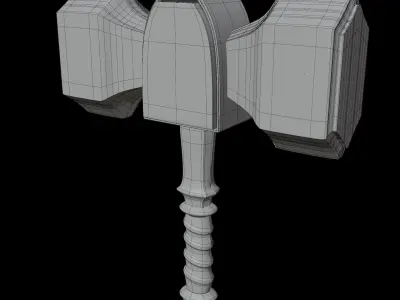 Stylized Hammer low-poly game ready Free low-poly 3D model