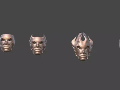 Snow white liquid mask 4 designs  3D model