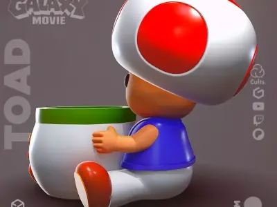 Toad eating popcorn 3D print model