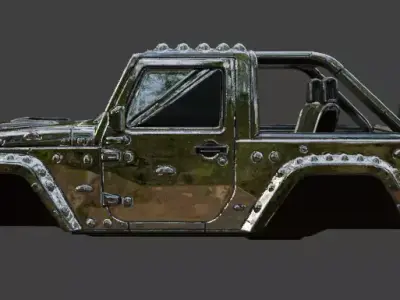 Jeep upper body part 3D model PBR