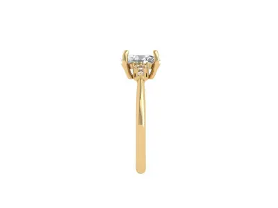 Oval Solitaire Ring 3D print model 4