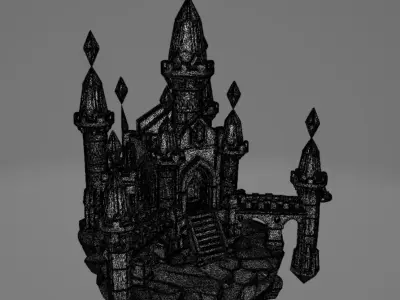 Mystical castle 3 Low-poly 3D model