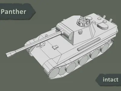 Panther Tank Pack Low-poly 3D model