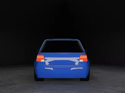 Stylized Volkswagen Golf 4 - Game Ready Low-poly 3D model