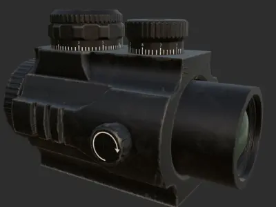 2x Scope low poly  Low-poly 3D model