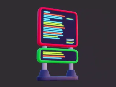 Low Poly Digital Billboard 3D model shop