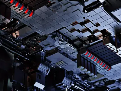 Sci-Fi Panels Looping Animation in Blender 3D model