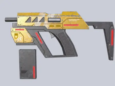 Cyberpunk gun Low-poly 3D model