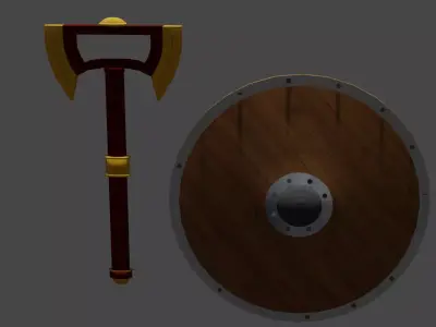 Shield and  Free 3D model