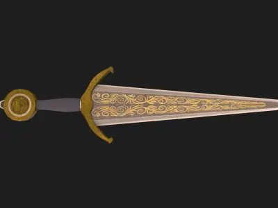 Cinquedea - sword of Sands  Low-poly 3D model
