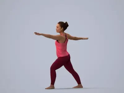 00349Anisa006 - Adult Caucasian woman exercising in modern 3D model